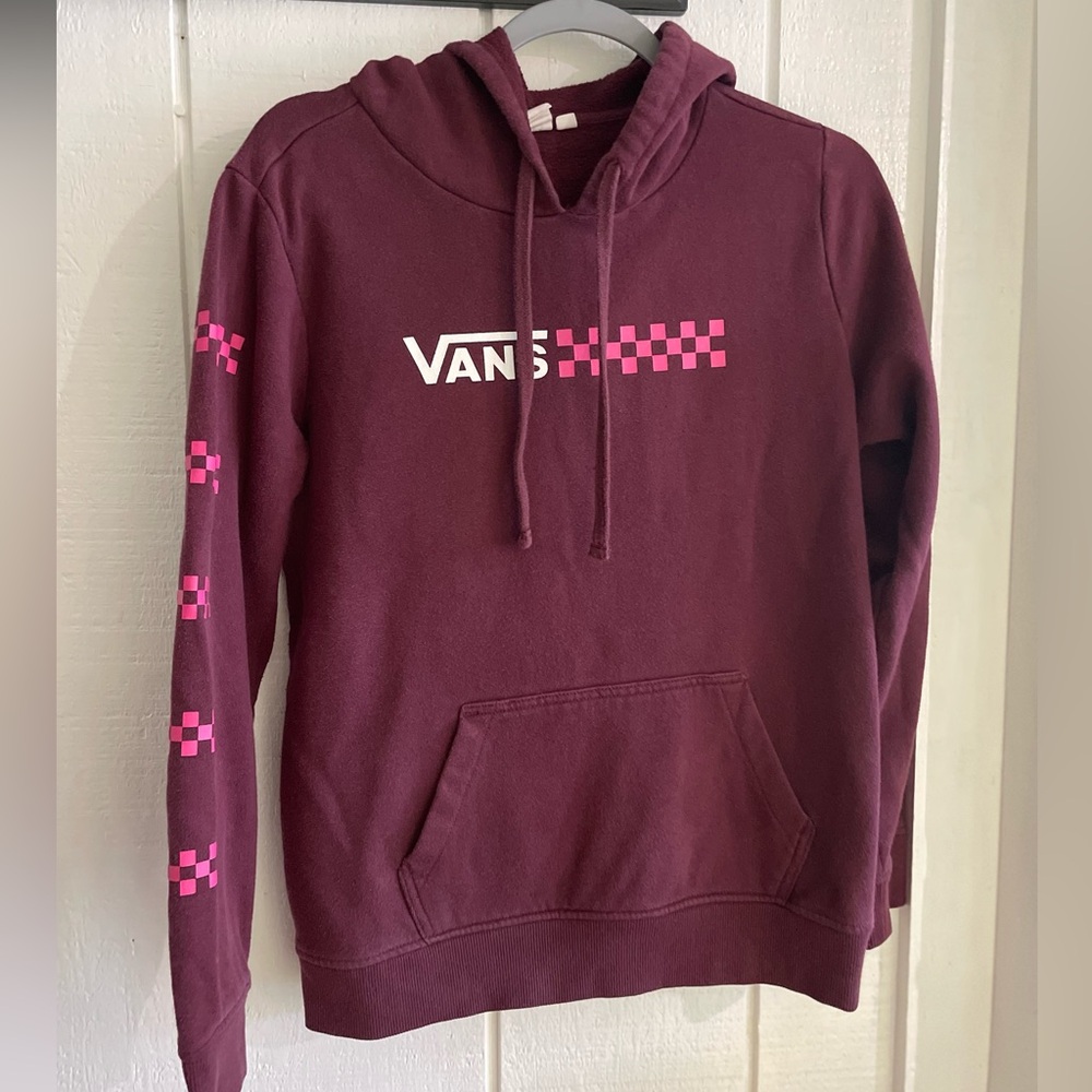 VANS Hooded Sweatshirt Maroon and Pink  Size Small